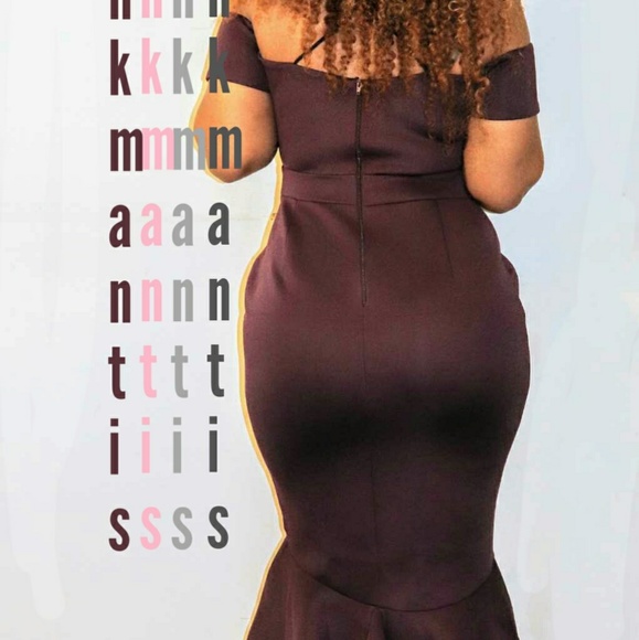 PARTY/ PROM PEPHEM DRESS WINE BURGUNDY - Picture 6 of 6